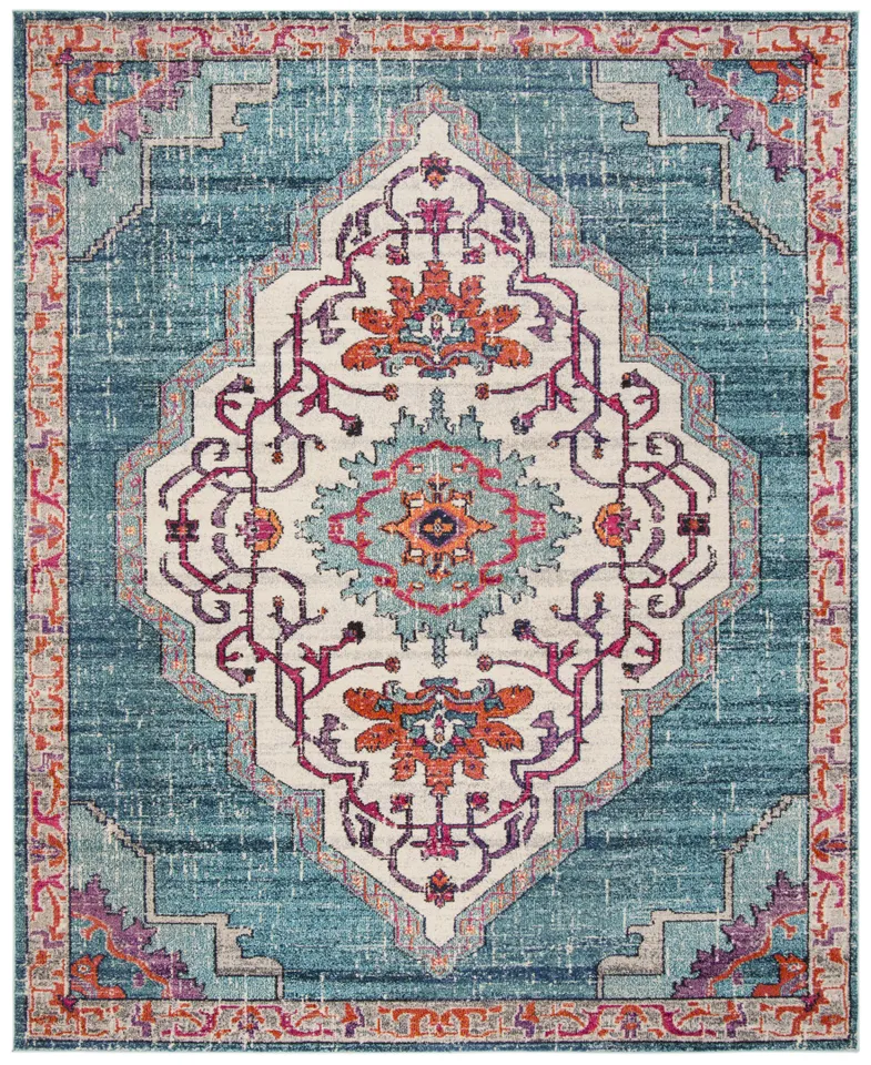 Arlo Home Woven Area Rug, MNC254J, Blue/Multi,  8' X 10'