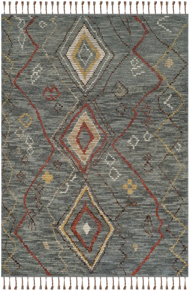 Arlo Home Hand Knotted Area Rug, KNY544A, Grey/Multi,  6' X 9'