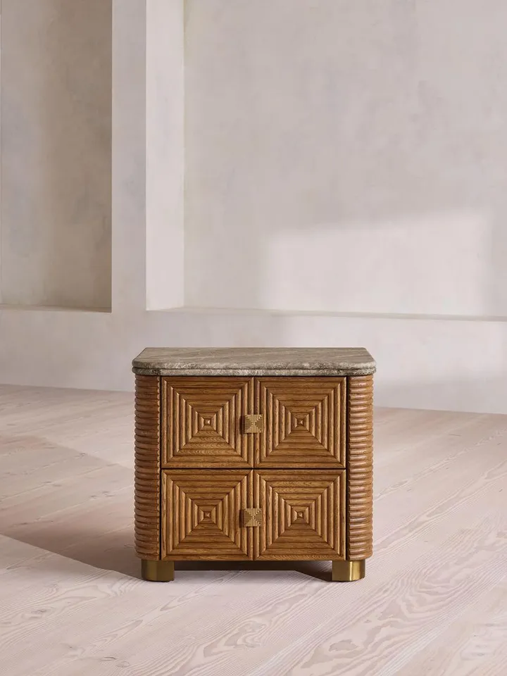 Kingsley Bedside Table, Large, Grey Emperador