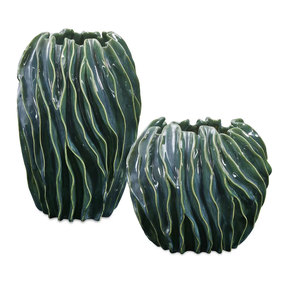 Veridian Ridge Indoor-Outdoor Vases Set/2