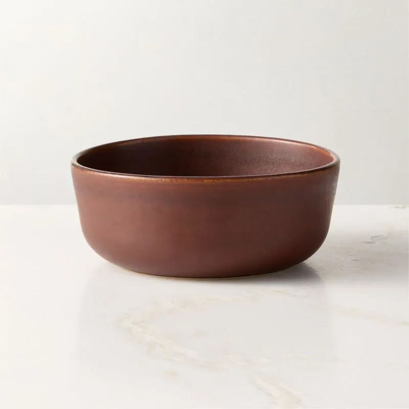 Drift Chocolate Brown Soup Bowls with Reactive Glaze Set of 6