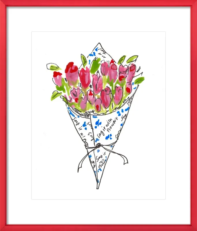 Bodega Flowers in Blue and Pink by Larsen McDowell for Artfully Walls