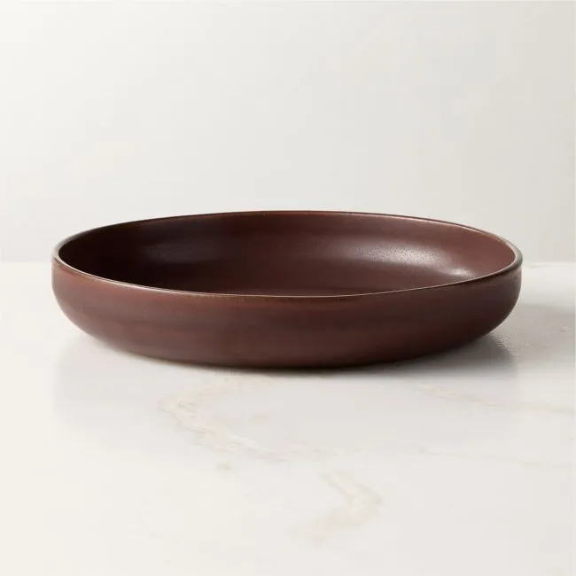 Drift Chocolate Brown Pasta Bowl with Reactive Glaze
