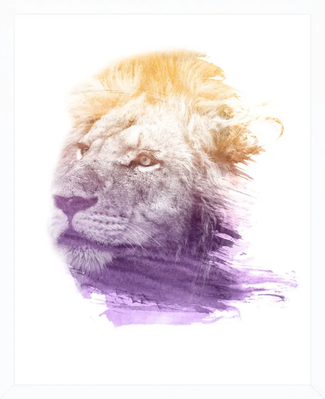 LION SUPERIMPOSED WATERCOLOR by Emiliano Deificus for Artfully Walls