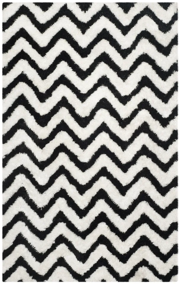 Arlo Home Hand Tufted Area Rug, BSG320C, Ivory/Black,  6' X 9'