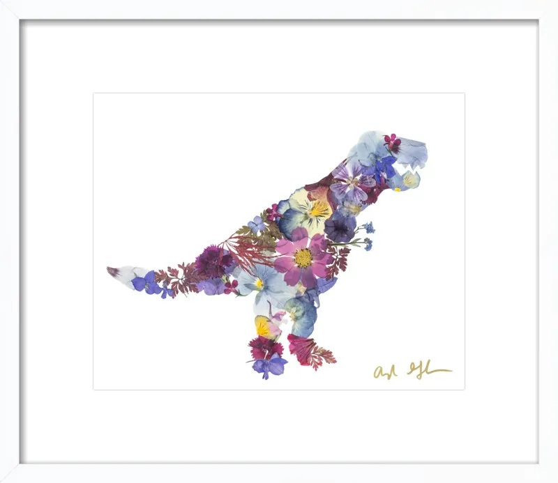Pressed Flower T-Rex by Ayla Graham for Artfully Walls