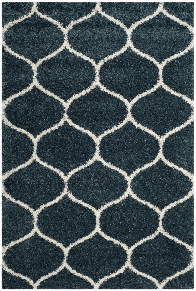 Arlo Home Woven Area Rug, SGH280L, Slate Blue/Ivory,  6' X 9'