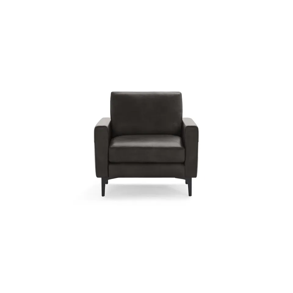 Nomad Leather Club Chair - Slate - Top Grain Leather / Black - Metal / Block
