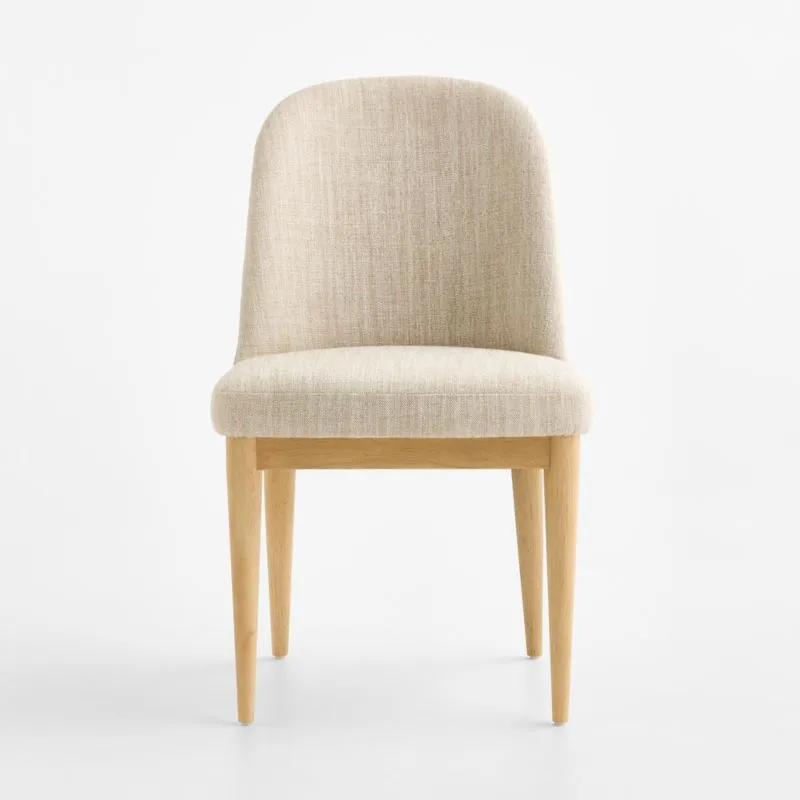 Nord Ivory Upholstered Natural Wood Dining Chair
