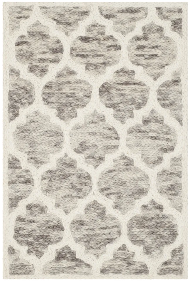 Arlo Home Hand Loomed Area Rug, HIM121A, Grey/Ivory,  2' X 3'