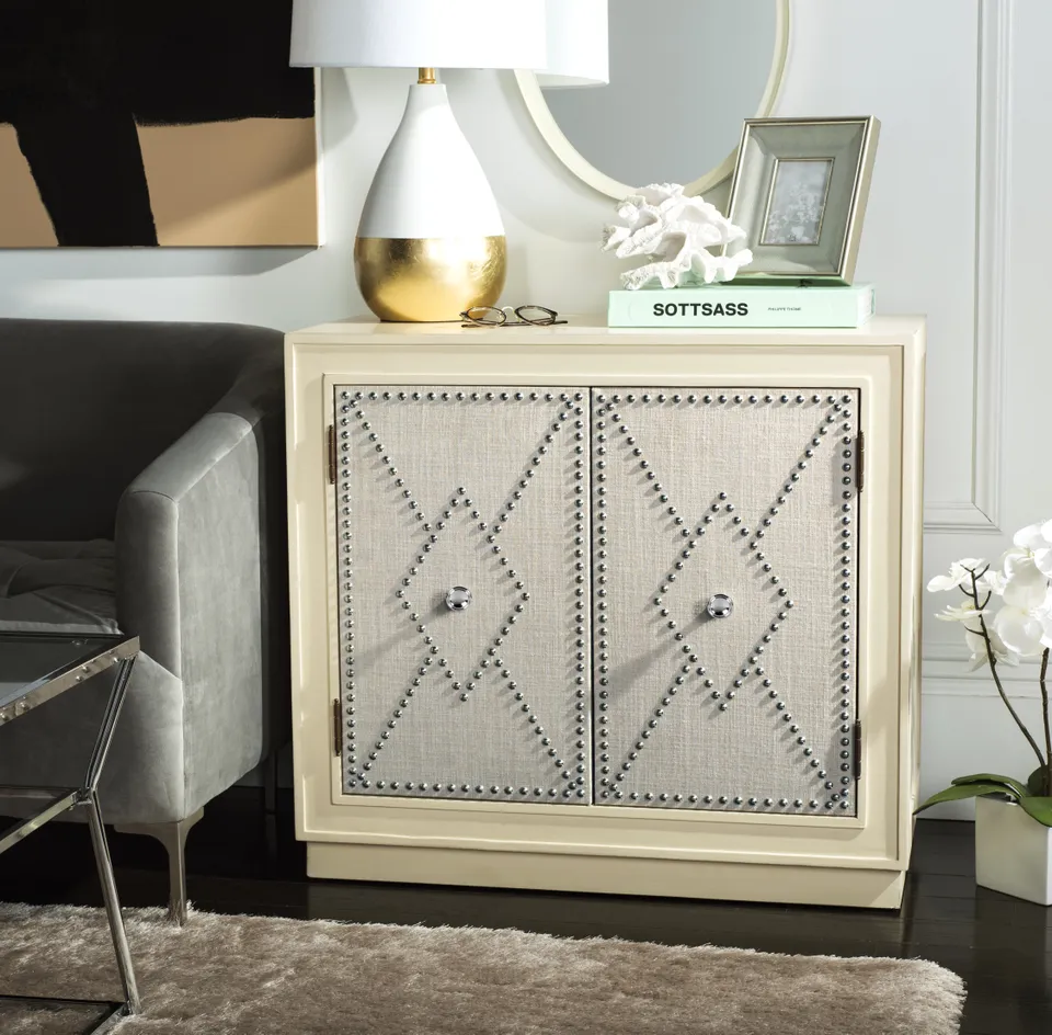 Erin 2 Door Chest - Antique Beige/Light Gray