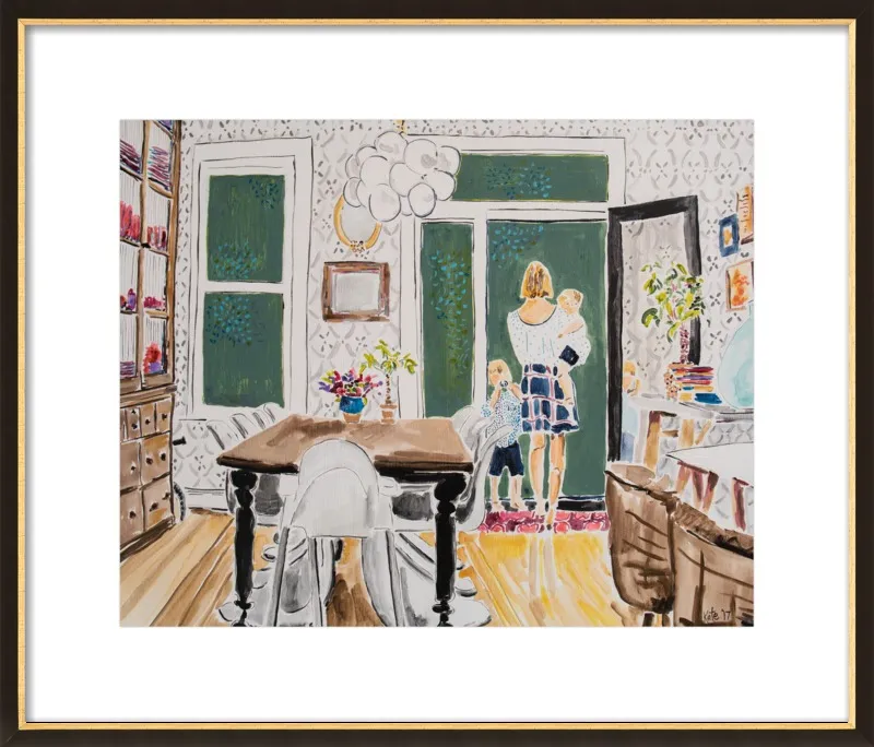 Dining Room with Wallpaper by Kate Lewis for Artfully Walls