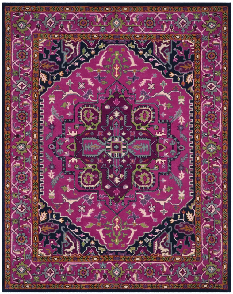 Arlo Home Hand Tufted Area Rug, BLG541C, Pink/Navy,  8' X 10'