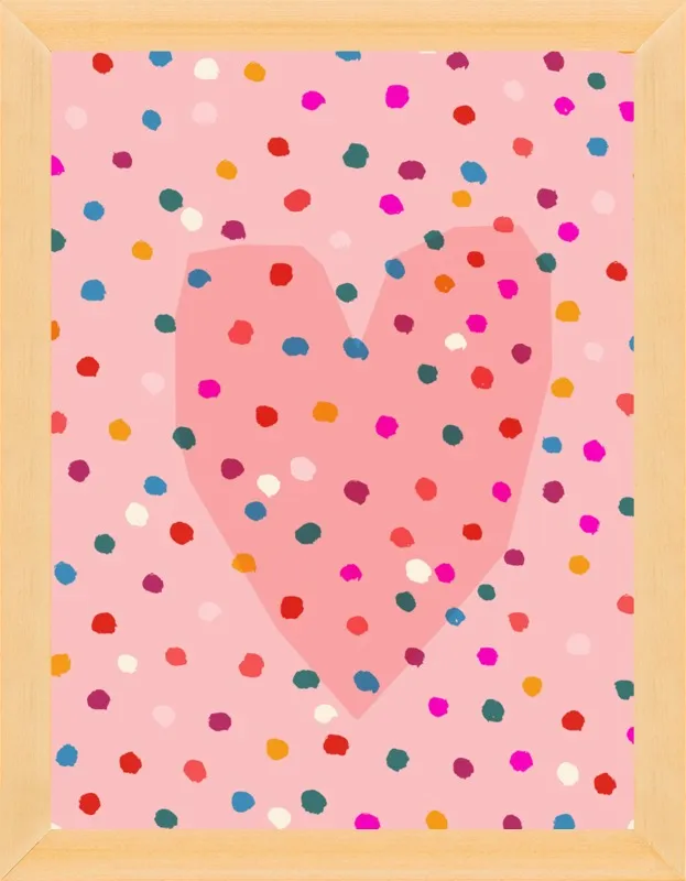 Rainbow Dotty Heart by Paula Mills for Artfully Walls