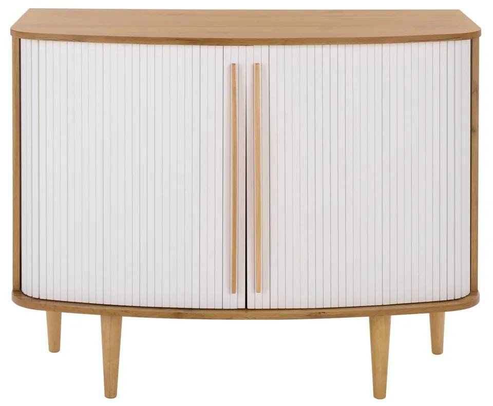 Sabby Tambour Door Compact Sideboard - Oak / White