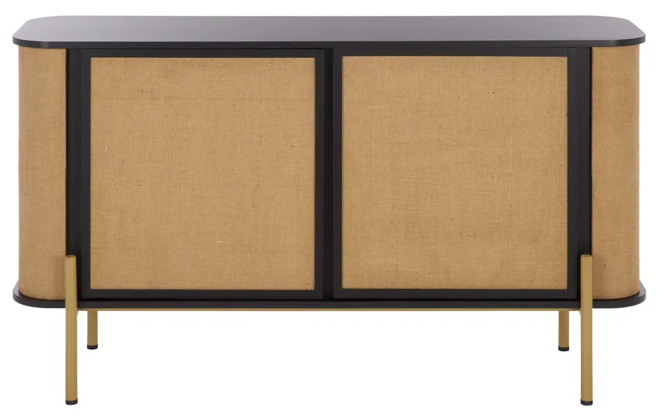 Merk Jute Door Sideboard/Media Stand - Black / Natural