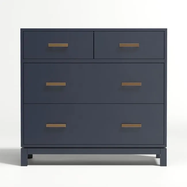 Parke 36" Navy Blue Wood 4-Drawer Kids Dresser