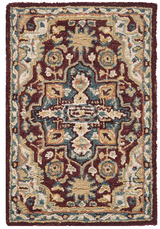 Arlo Home Hand Tufted Area Rug, APN507A, Red/Blue,  2' X 3'
