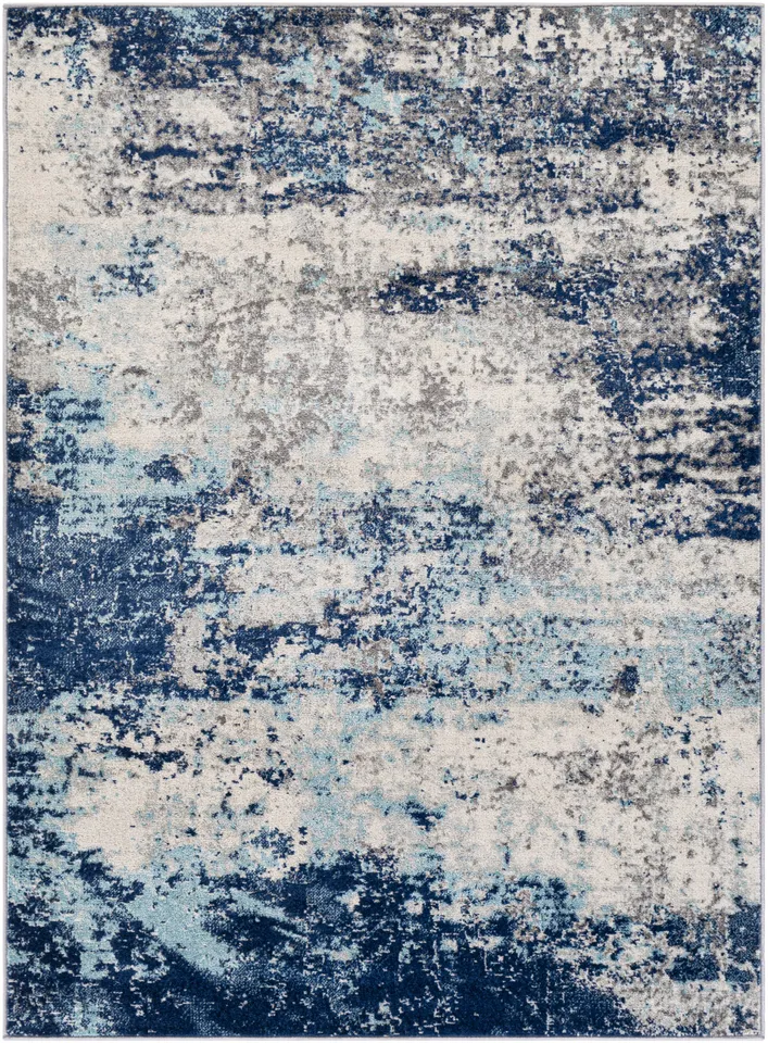 Chester Blue Indoor 6'7" x 9' Machine Woven Rug