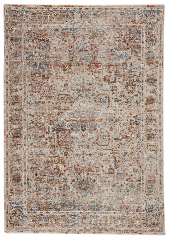 Pierce Medallion Gray/ Multicolor Area Rug (8'X10')