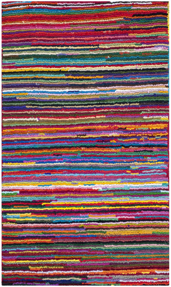Arlo Home Hand Tufted Area Rug, NAN142A, Pink/Multi,  4' X 6'