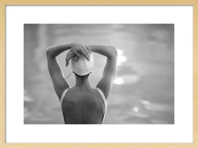 Woman Swimmer in a White Cap by Lucy Snowe for Artfully Walls