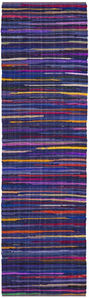 Arlo Home Hand Woven Area Rug, RAR240B, Blue/Multi,  2' 3" X 11'