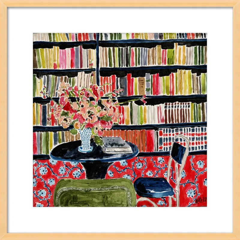 Books with Flowers by Kate Lewis for Artfully Walls
