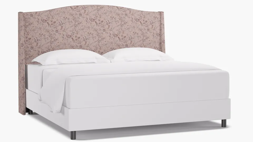 Classic Wingback Headboard, Blush Aviary, King