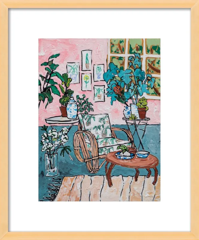 Cane Chair in Tropical Interior by Lara Lee Meintjes for Artfully Walls