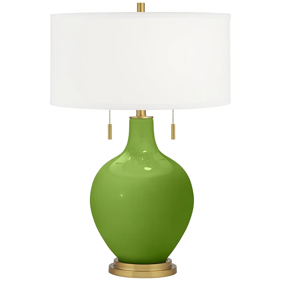 Color Plus Toby Brass 28" High Gecko Green Table Lamp