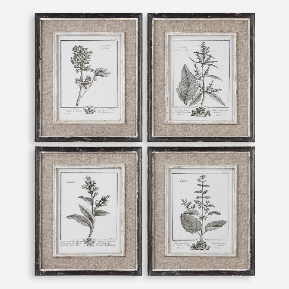 Casual Grey Study Framed Art Set/4