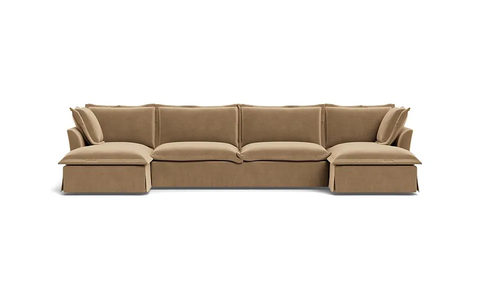 Skylar Slipcovered 3 Piece (4 Seat) U Chaise Sectional