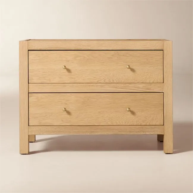 Layton 30" White Oak 2-Drawer Nightstand Set of 2