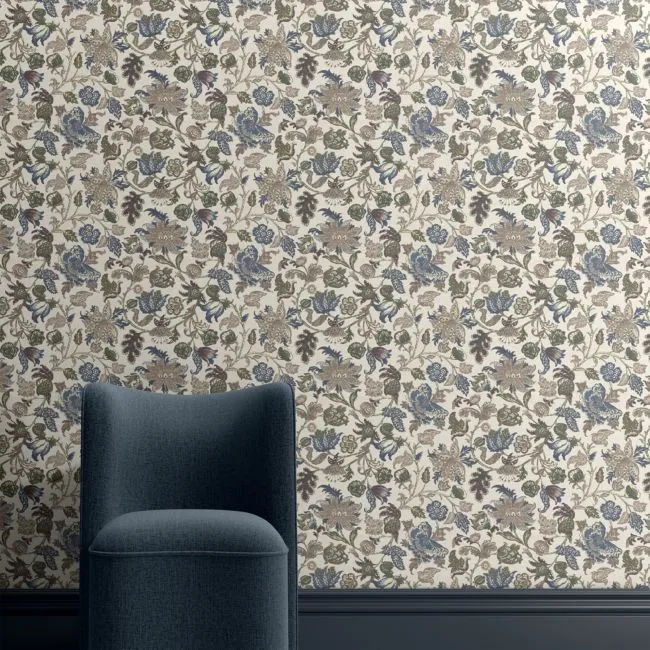 Seraphina Blue Multi-Colored Wallpaper