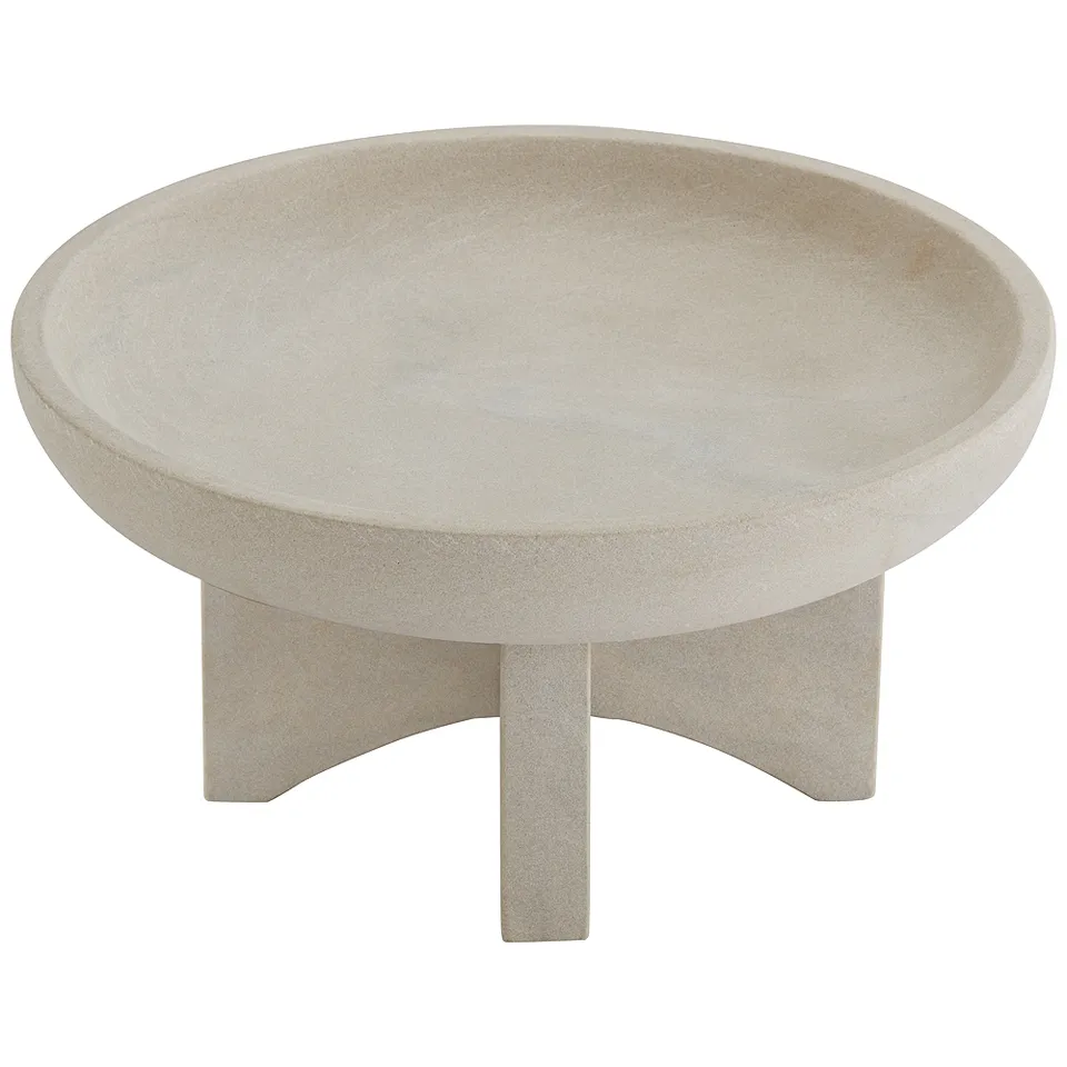 Possini Euro Asha 12" Wide Sandstone Decorative Footed Bowl