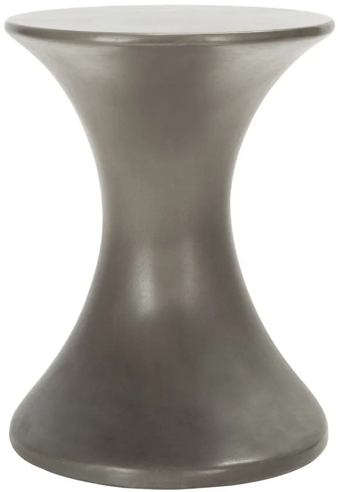 Kavita Concrete Accent Stool - Dark Grey