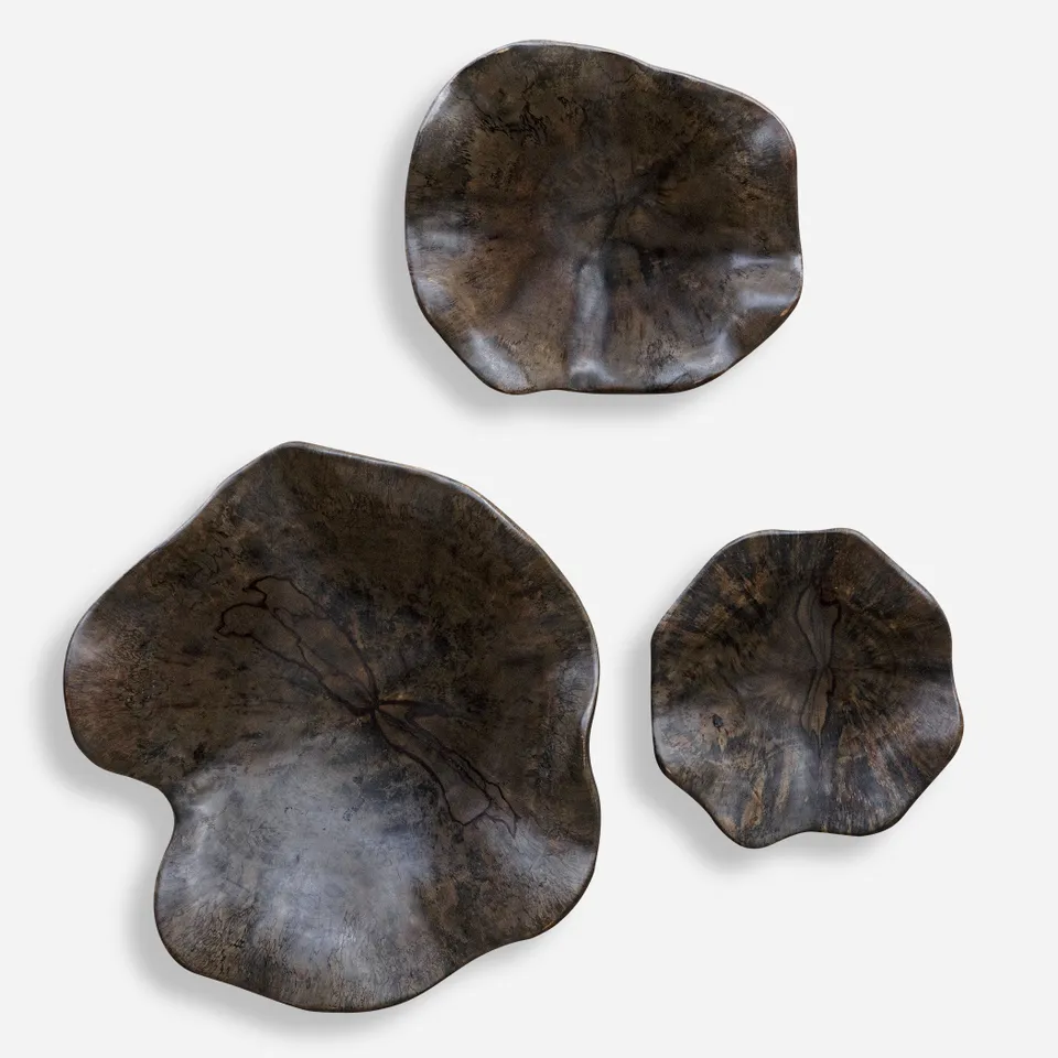 Two Wood Wall DÃ©cor In Mocha Set/3