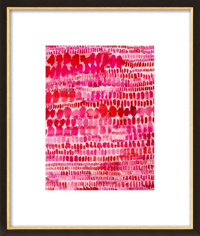 Pink and Red Watercolor Patterns Wall Art  by Paula Mills for Artfully Walls