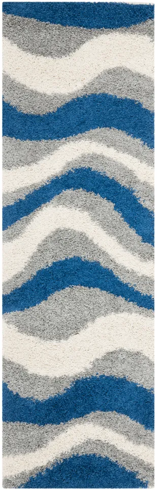 Arlo Home Woven Area Rug, SG913-6580, Blue/Grey,  2' 3" X 9'