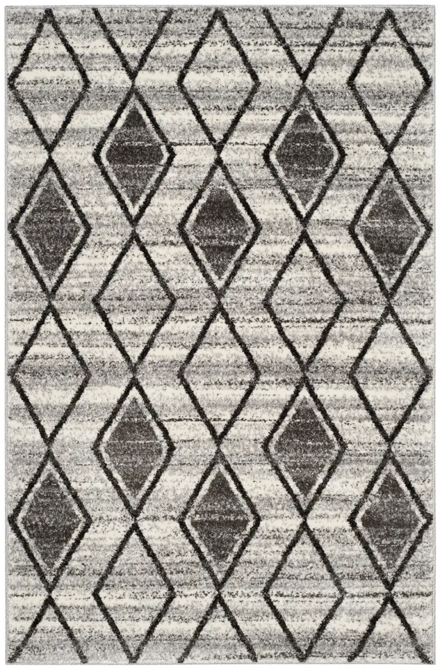 Arlo Home Woven Area Rug, TUN296K, Grey/Black,  4' X 6'