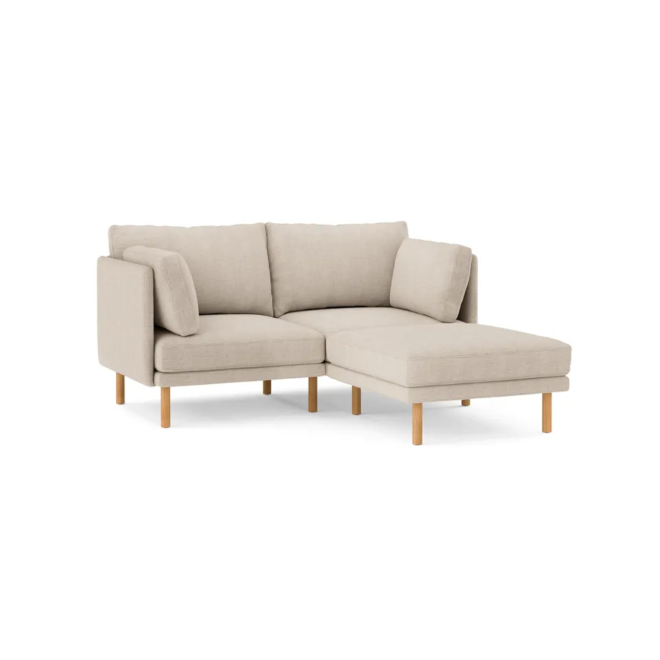 Field 3-Piece Sectional Lounger - Oatmeal - Performance Chenille / Oak - Wood