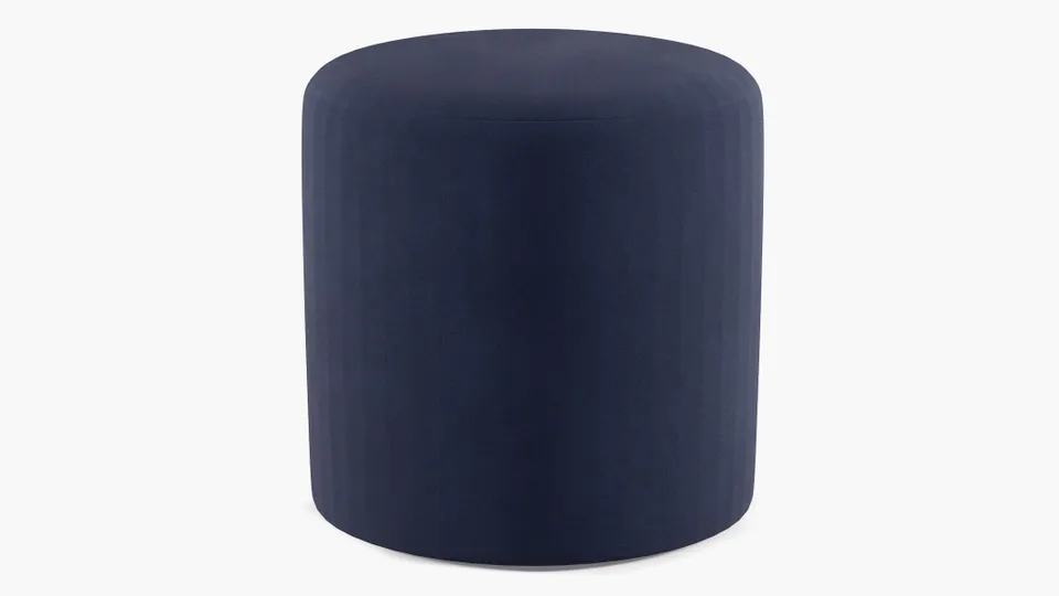 Drum Ottoman, Navy Classic Velvet