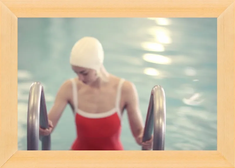 Swimmer in a Red Suit by Lucy Snowe for Artfully Walls