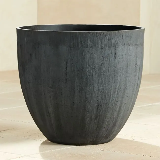 Castino Round Dark Grey Resin Indoor/Outdoor XL Planter 24"H