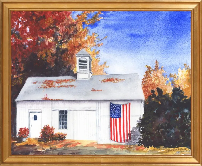 The Ross Barn in Fall by Lydia Marie Elizabeth for Artfully Walls