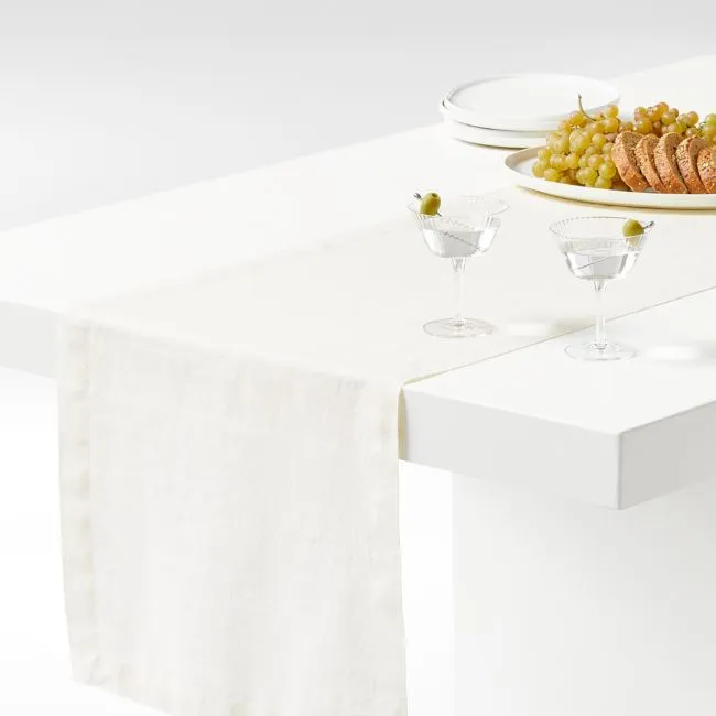 Marin 120" Arctic Ivory EUROPEAN FLAX ™-Certified Linen Table Runner