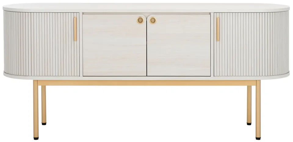 Shaelynn 4 Door Sideboard/Media Stand - Bleached White / Gold