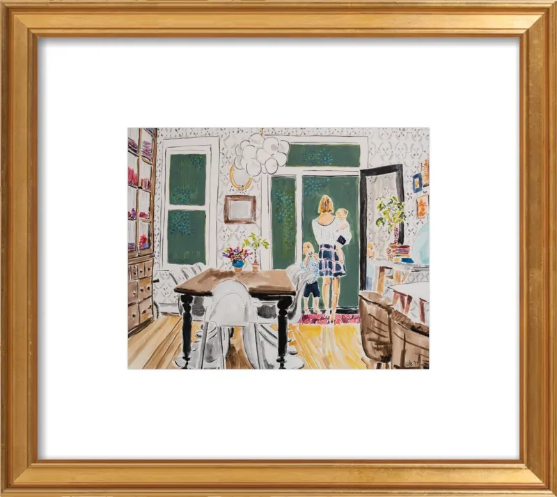 Dining Room with Wallpaper by Kate Lewis for Artfully Walls