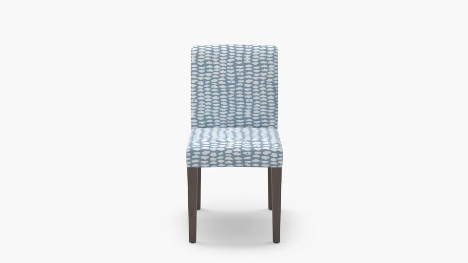 Signature Dining Chair, Dusty Blue Odalisque, Espresso Square Tapered Leg